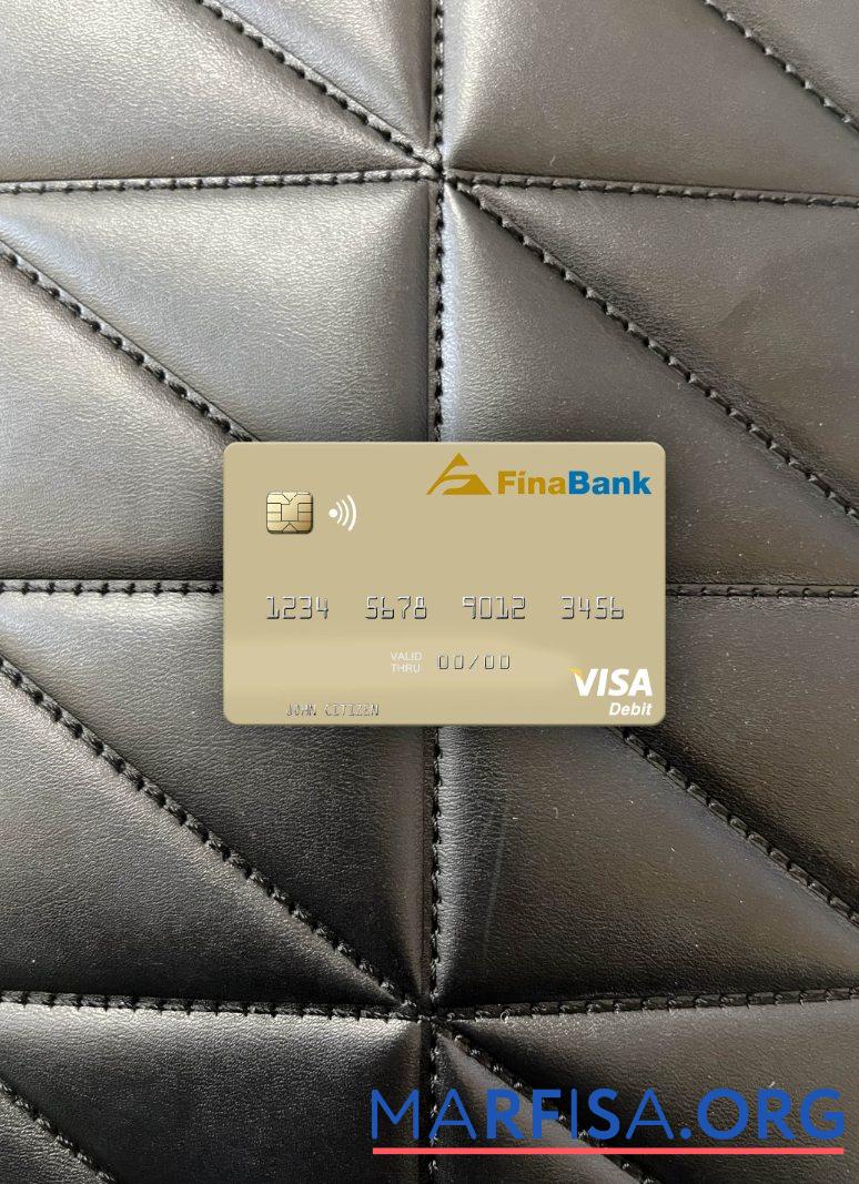 Downloadable Suriname Finabank N.V. visa debit card photolook front sample